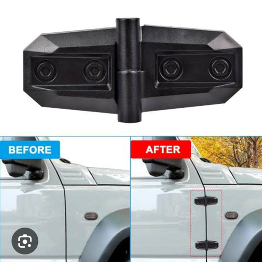 Rugged faux door hinge - Stick-on (1 pair) black