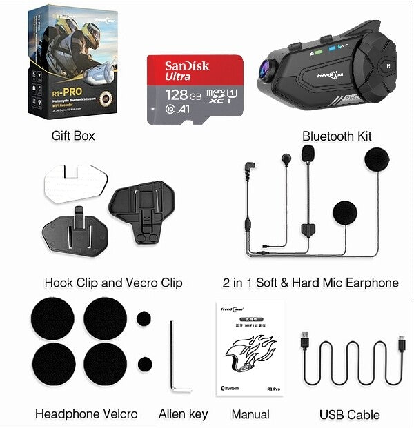 Freedconn R1 Pro - Helmet Cam Bluetooth Intercom (Universal)